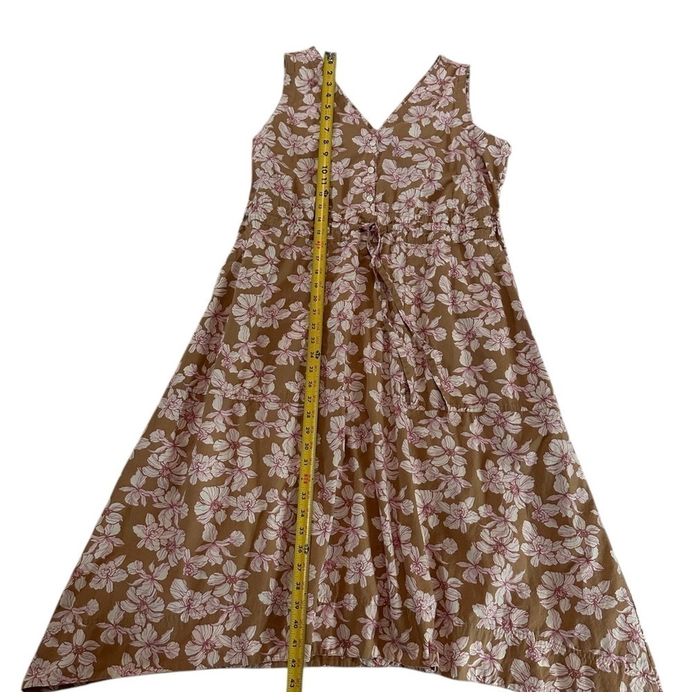 GAP Women MIDI HANKERCHIEF HEM DRESS Floral  multicolor Size L Petite - Picture 7 of 17